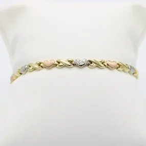 14K Bangle (Yellow-Rose-White) Gold