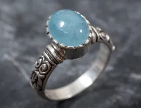 Boho Aquamarine Ring - Natural Aquamarine Ring - March Birthstone Ring