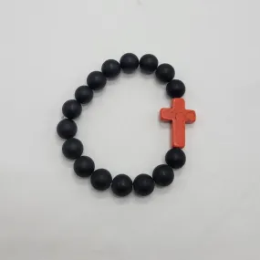 Cross and Onyx Bracelet