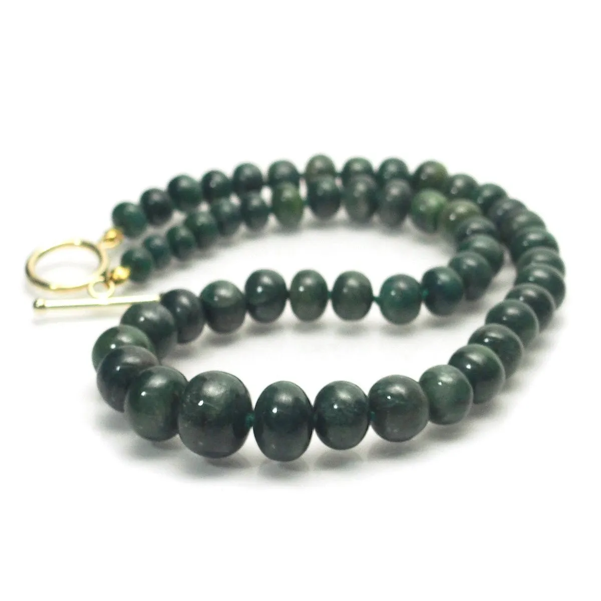 Emerald Necklace with Gold Filled Toggle Clasp