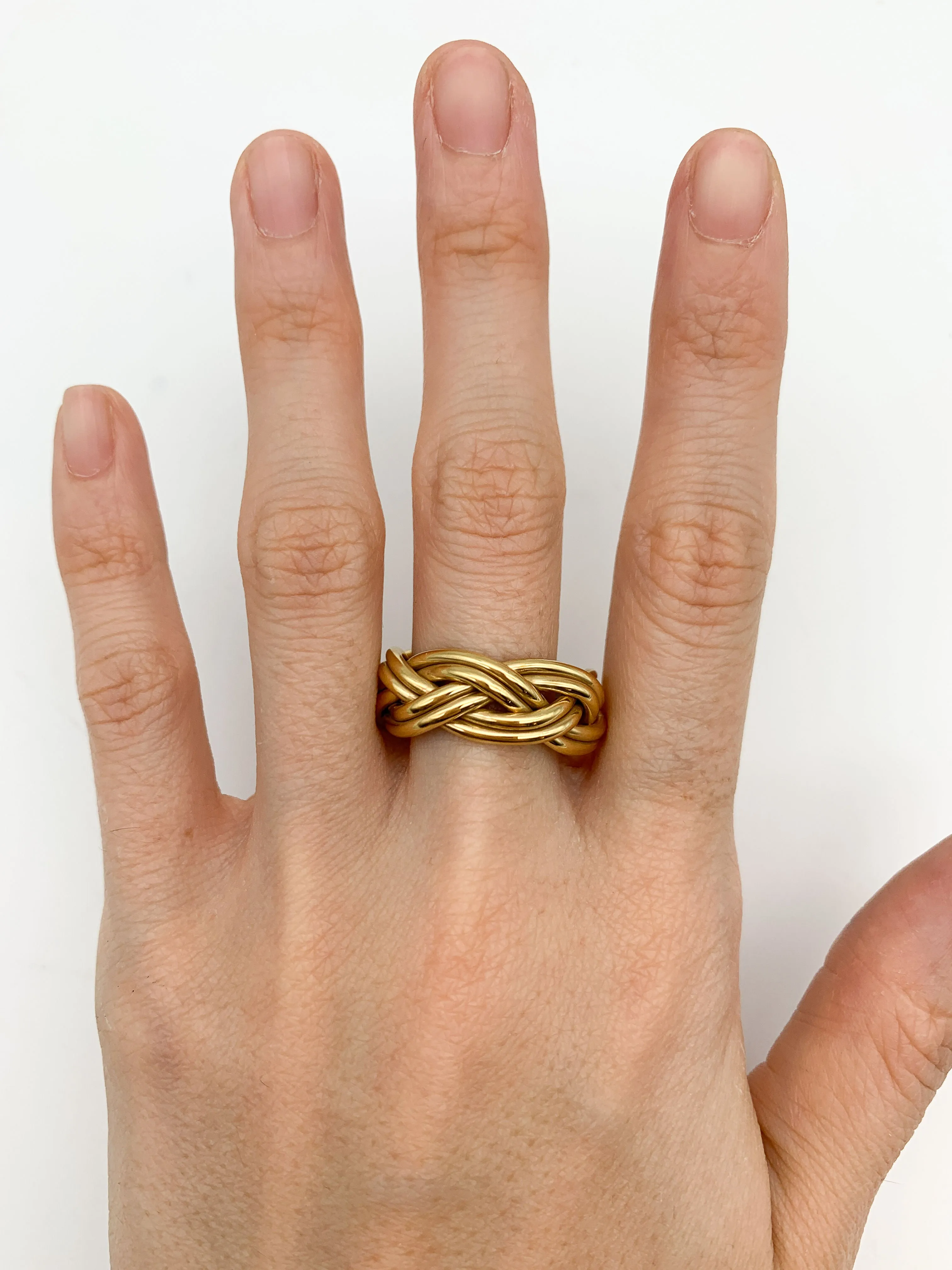 Gold Braid Ring - Gold Celtic Ring, Unisex Gold Ring