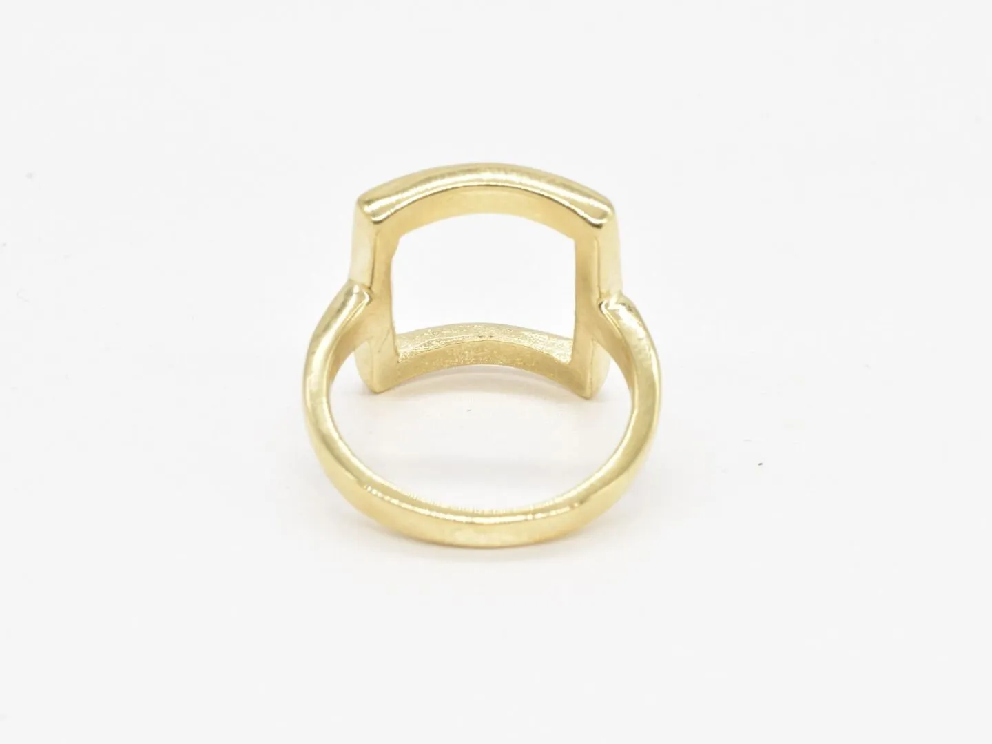 Gold Square Ring - Hollow Square Band, Gold Geometric Ring