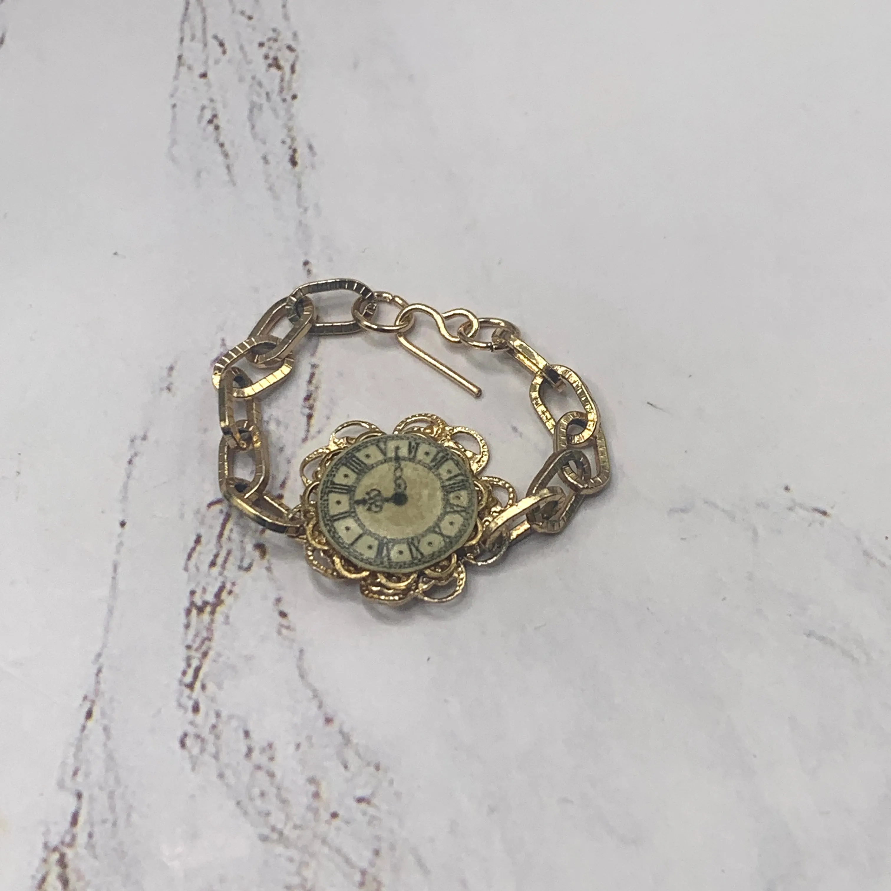 Gold Tone Filigree Watch Bracelet • 18 Inch Fashion Doll Jewelry