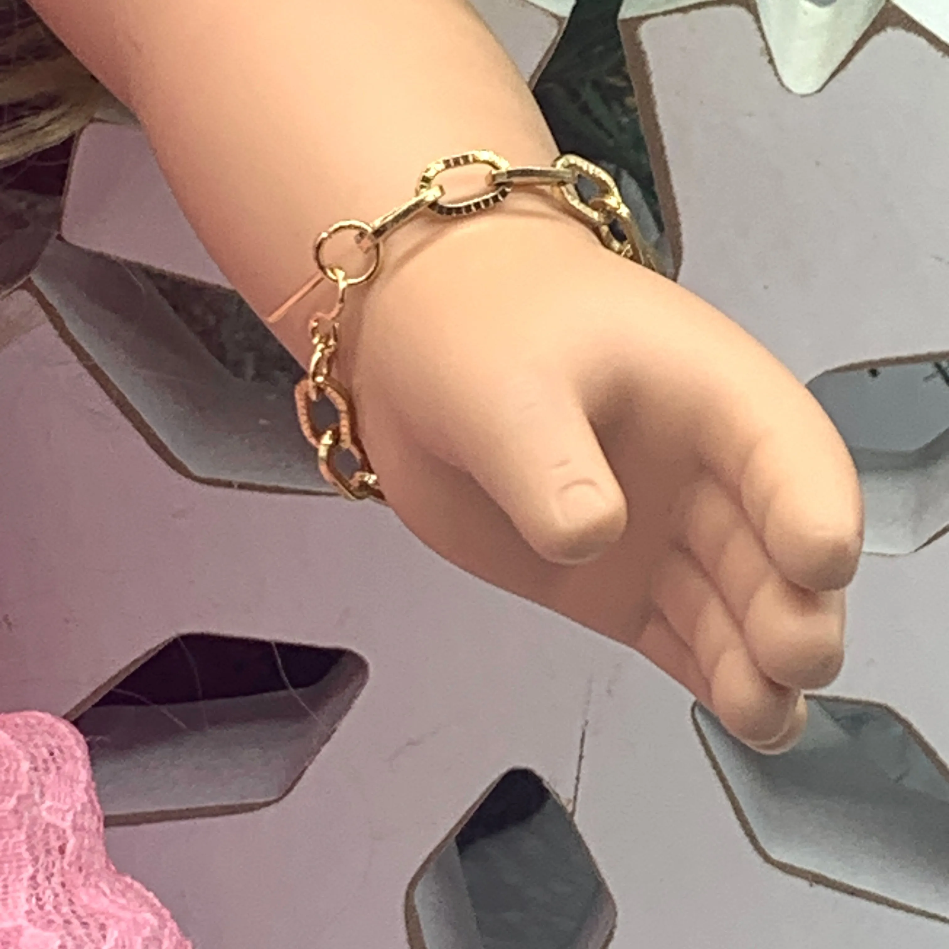 Gold Tone Filigree Watch Bracelet • 18 Inch Fashion Doll Jewelry
