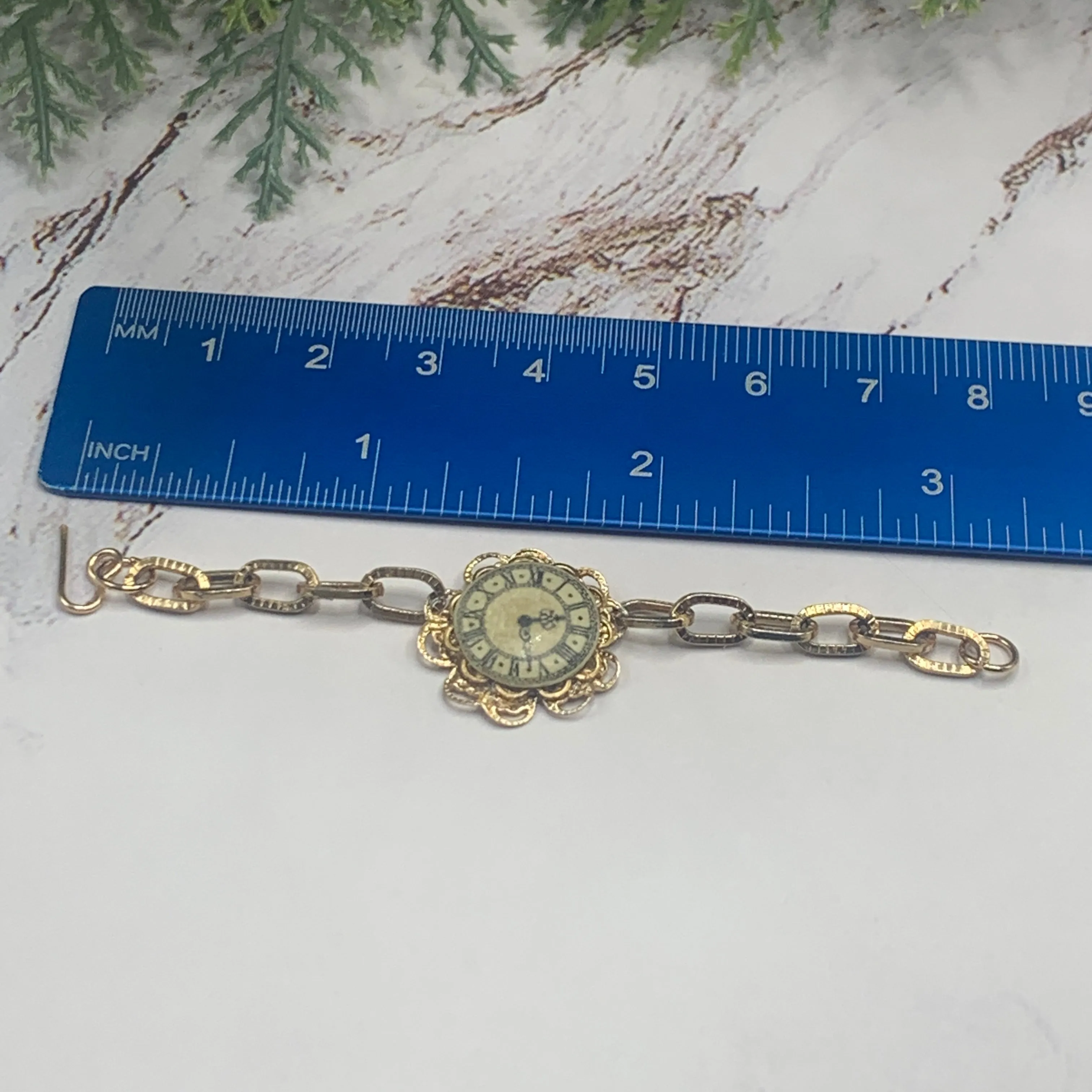 Gold Tone Filigree Watch Bracelet • 18 Inch Fashion Doll Jewelry
