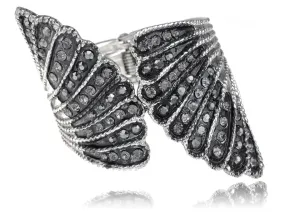 Grey Filigree Angel Wings Shell Cuff Bracelet