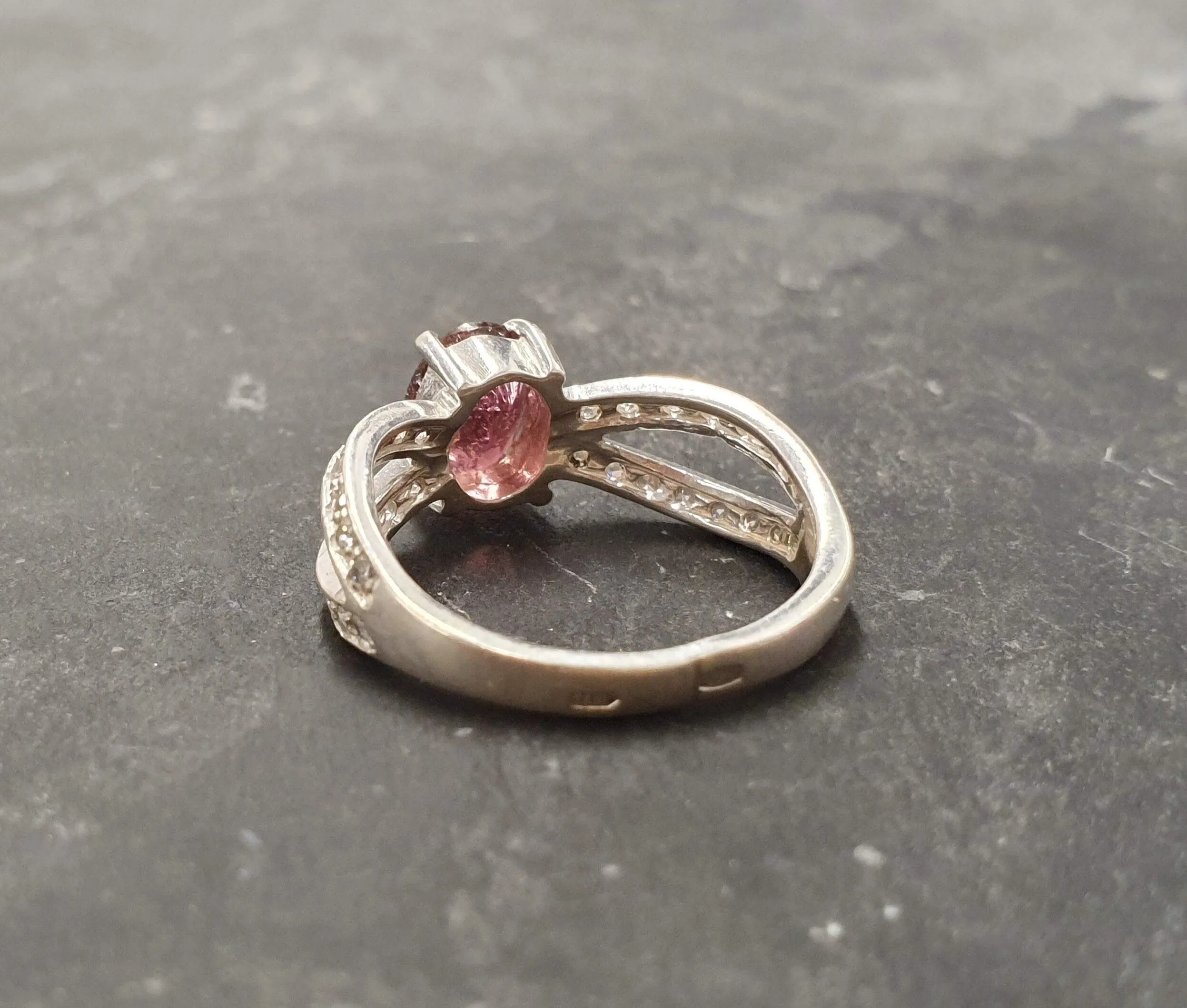 Pink Tourmaline Ring - Vintage Tourmaline Ring - Pink Engagement Ring