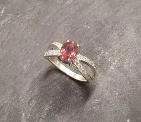 Pink Tourmaline Ring - Vintage Tourmaline Ring - Pink Engagement Ring