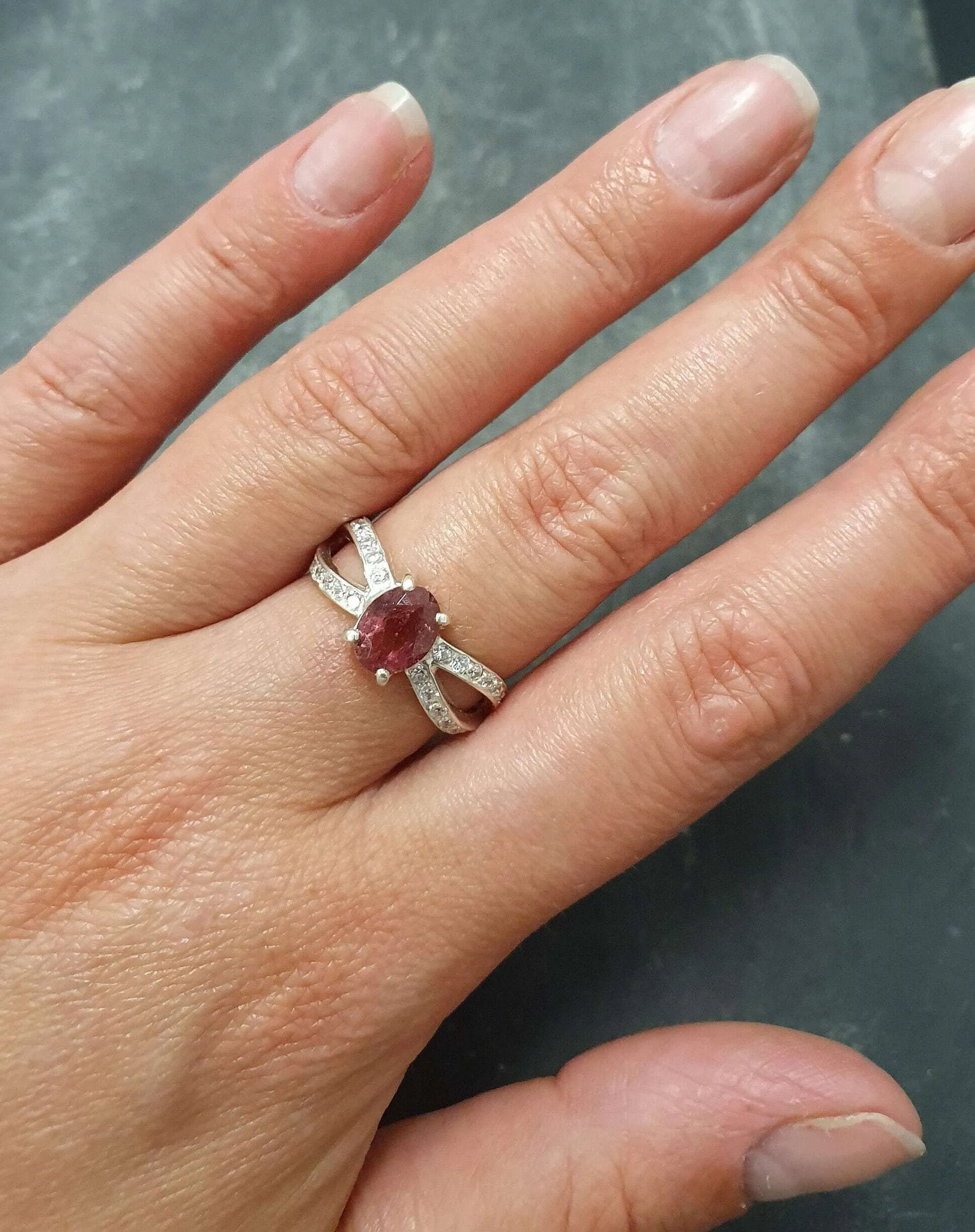 Pink Tourmaline Ring - Vintage Tourmaline Ring - Pink Engagement Ring