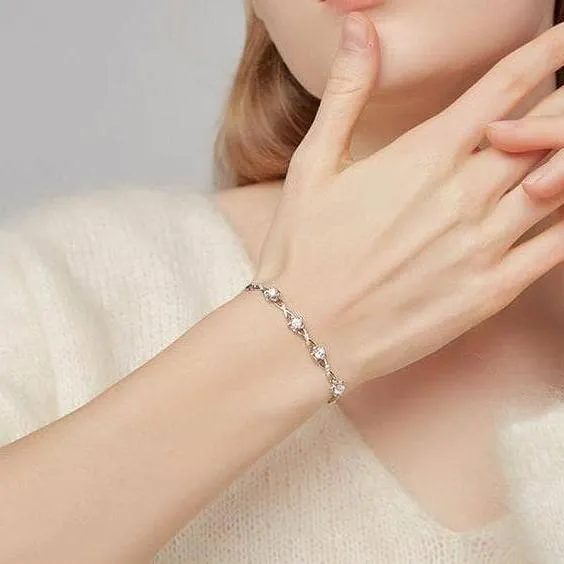 Platinum & Silver Flower Sweet Bracelet