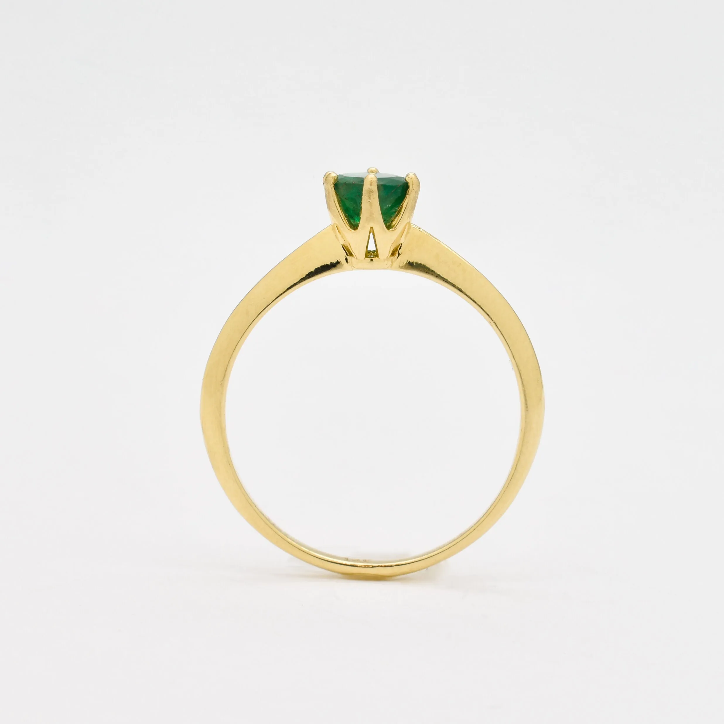 Real Emerald Ring - Solid Gold Emerald Ring - Emerald Engagement Ring