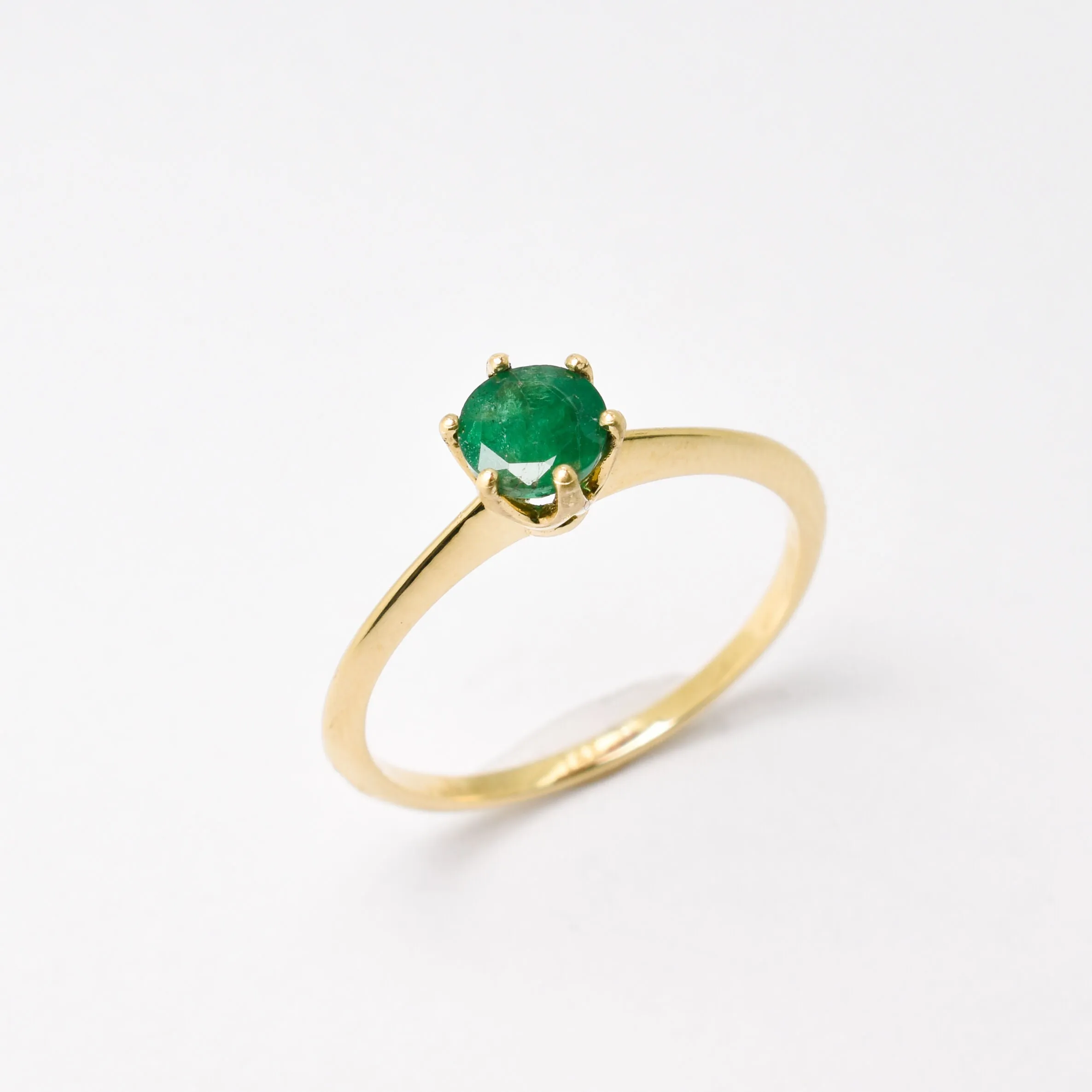 Real Emerald Ring - Solid Gold Emerald Ring - Emerald Engagement Ring