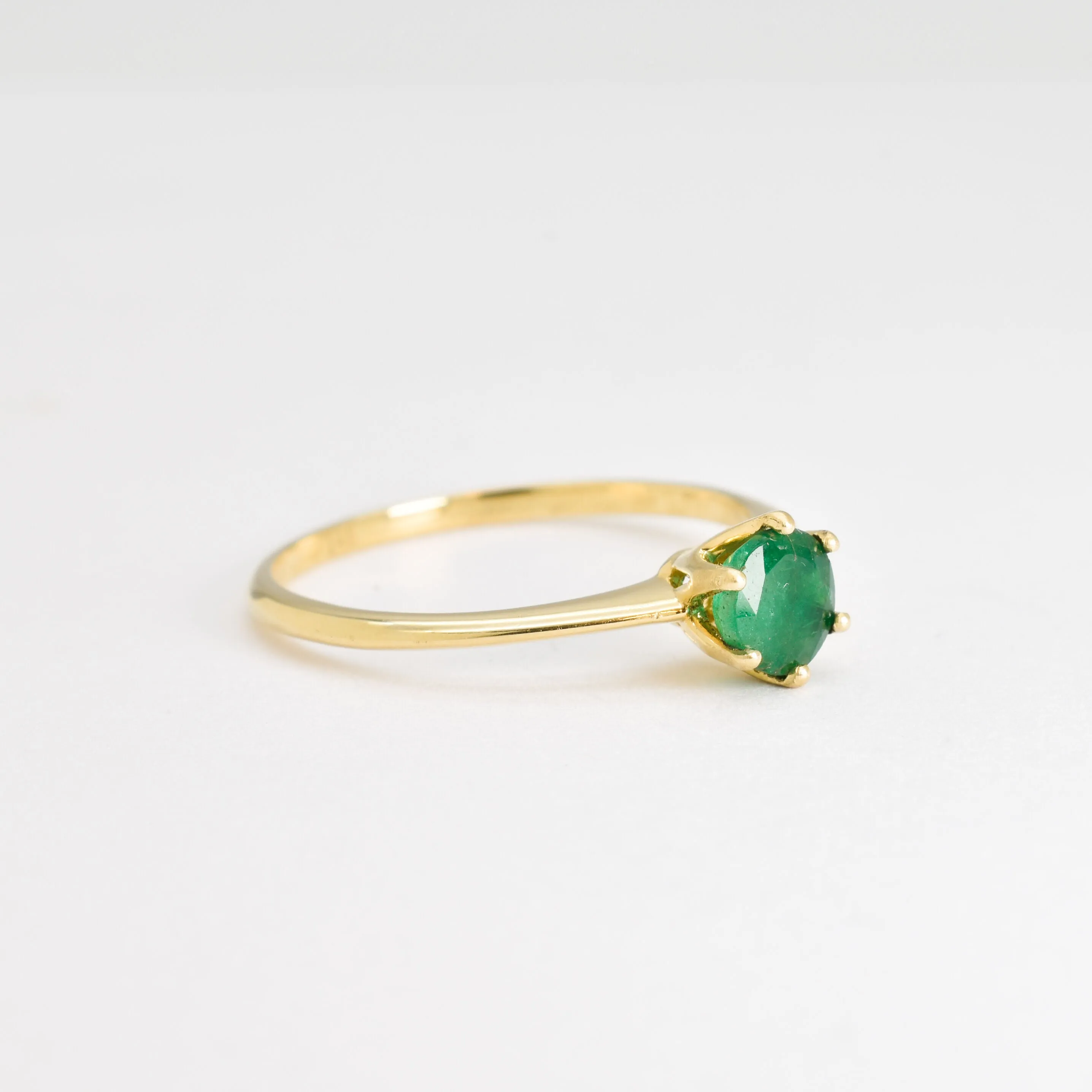 Real Emerald Ring - Solid Gold Emerald Ring - Emerald Engagement Ring