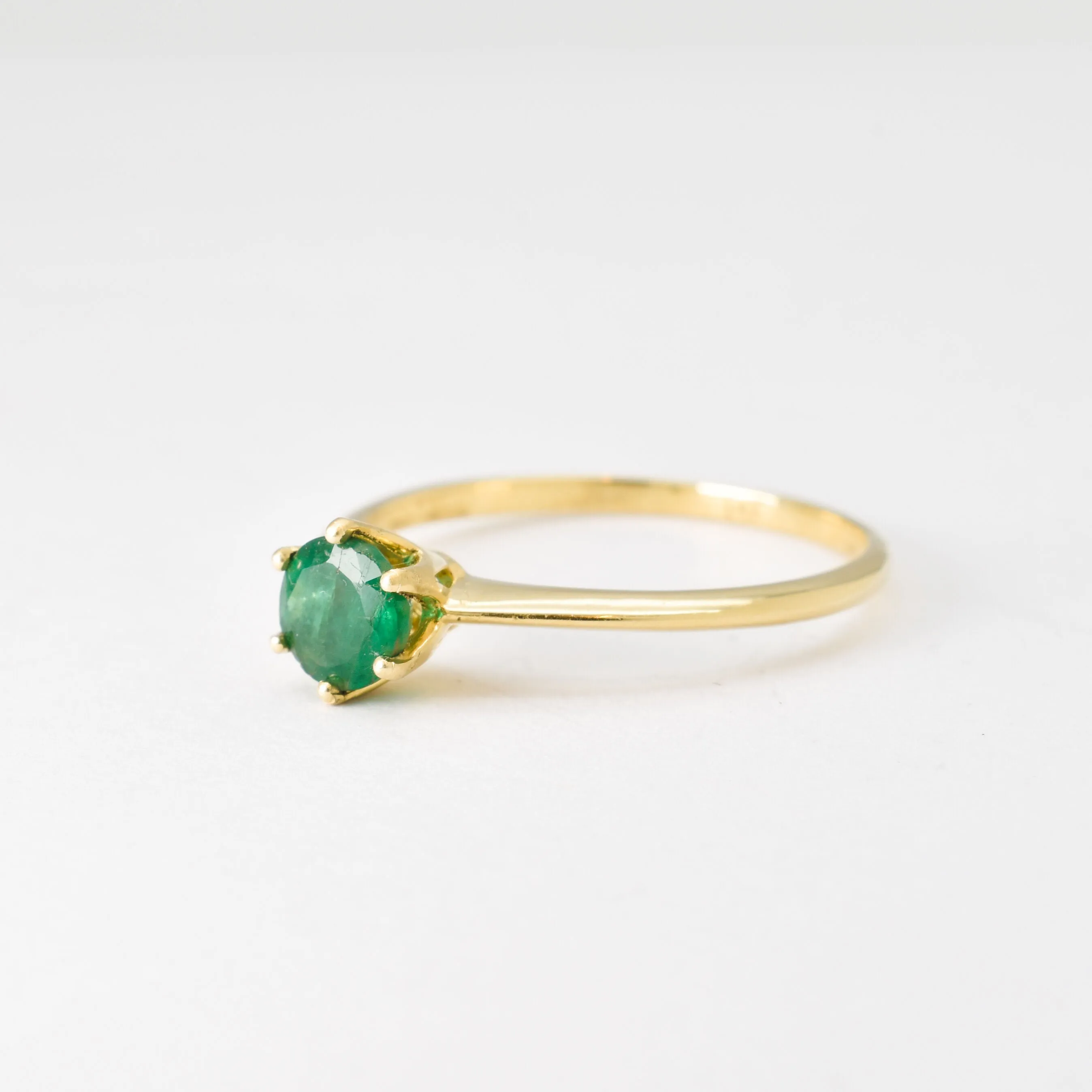 Real Emerald Ring - Solid Gold Emerald Ring - Emerald Engagement Ring