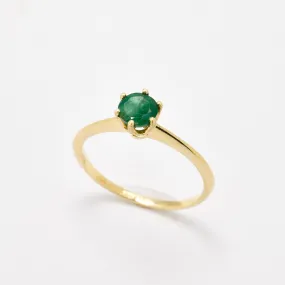 Real Emerald Ring - Solid Gold Emerald Ring - Emerald Engagement Ring