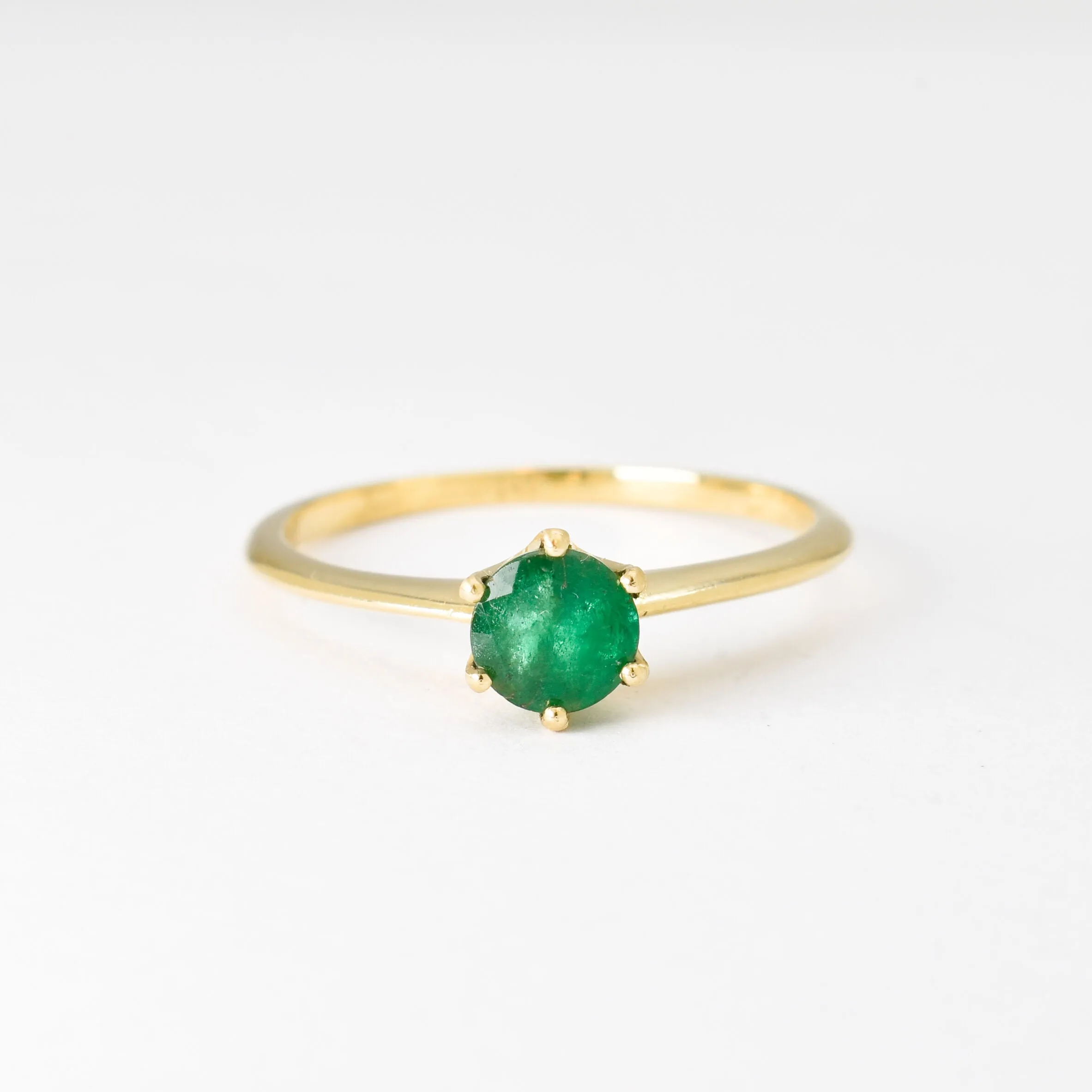 Real Emerald Ring - Solid Gold Emerald Ring - Emerald Engagement Ring